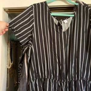 Black and white striped romper